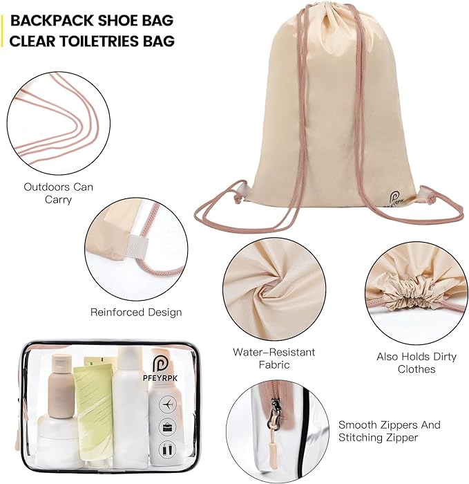 PFEYRPK Lightweight Compression Packing Cubes for Suitcases, Compressible Expandable Travel Packing Organizer with Clear Toiletries and Backpack Bag, Travel Essentials for Carry on Luggage 7 Set