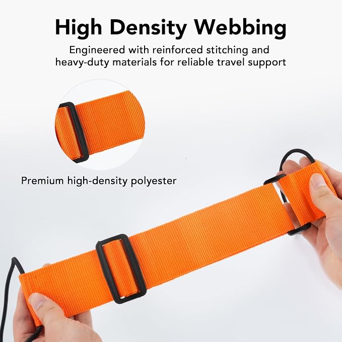 Luggage Connector Straps, Adjustable Elastic Durable Straps for Connecting Luggage Bags to Suitcases, Hands-Free Travel Essential (4PCS Black) - Image 3