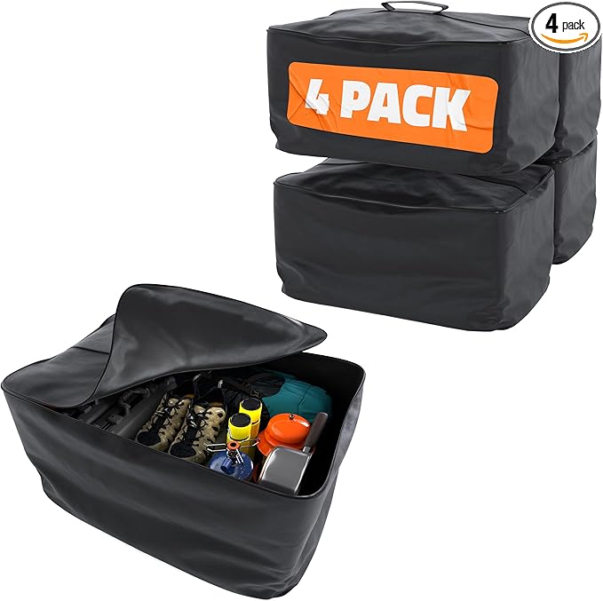 Mockins 29"x19"12" Cargo Carrier Packing Cubes 4 Pack | Each Trailer Hitch Storage Cube Holds Up to 90 Lbs. | Truck Bag Pre-Packing Set | Great for Waterproof Cargo Bag for Hitch Carrier Organization