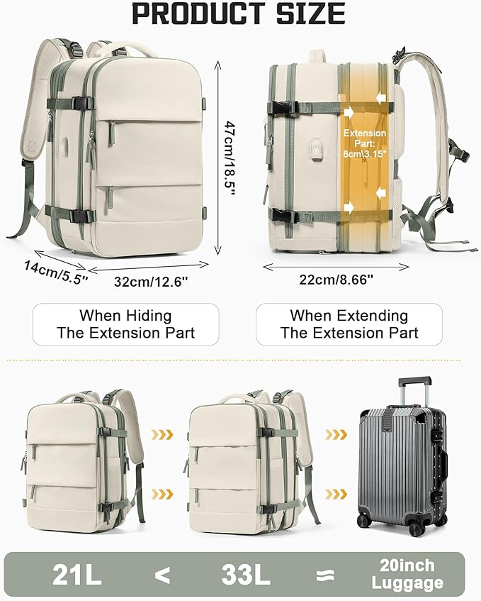 wepadre Vacuum Backpack Travel with Pump Travel Backpack with Vacuum System Expandable Vacpack Compression Backpacks for Travel Easy Vac Pack Carry on Luggage