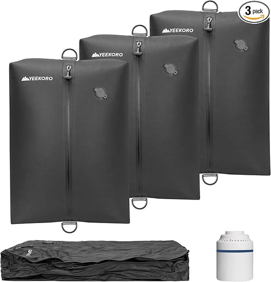 Vacuum Bag for Travel, Professional IPX8 Waterproof Reusable Vacuum Compression Bags for Travel Suitcases, Durable Space Saver Bag(3 PACK,With Pump)