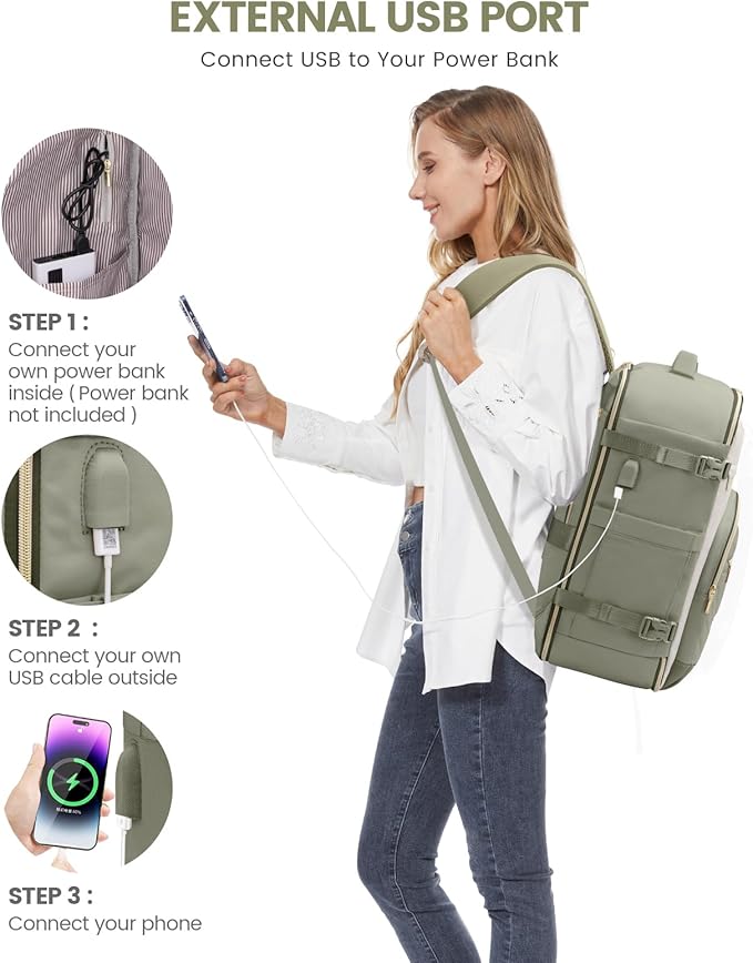 LOVEVOOK Travel Backpack for Women,40L Carry On Backpack for Airplanes,17.3 Inch Laptop Personal Item Travel Bag