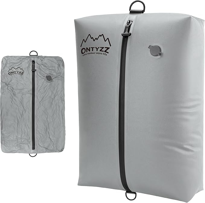 ONTYZZ Vacuum Bags for Travel, IPX8 Waterproof Space Saver Vacpack, GRS Certified Recycled Compression Bag (1PC, Drak Grey, NO Air Pump)