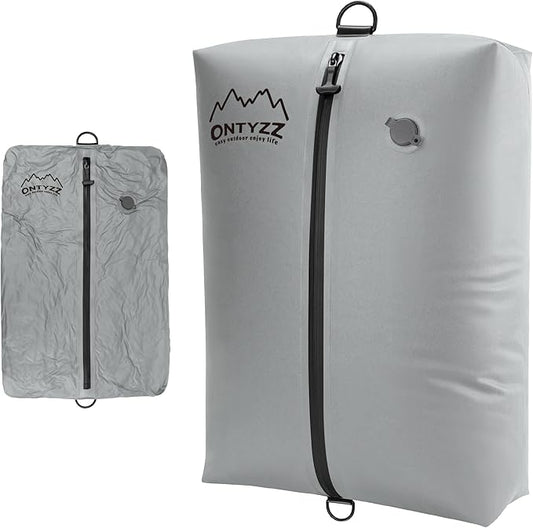 ONTYZZ Vacuum Bags for Travel, IPX8 Waterproof Space Saver Vacpack, GRS Certified Recycled Compression Bag (1PC, Drak Grey, NO Air Pump)