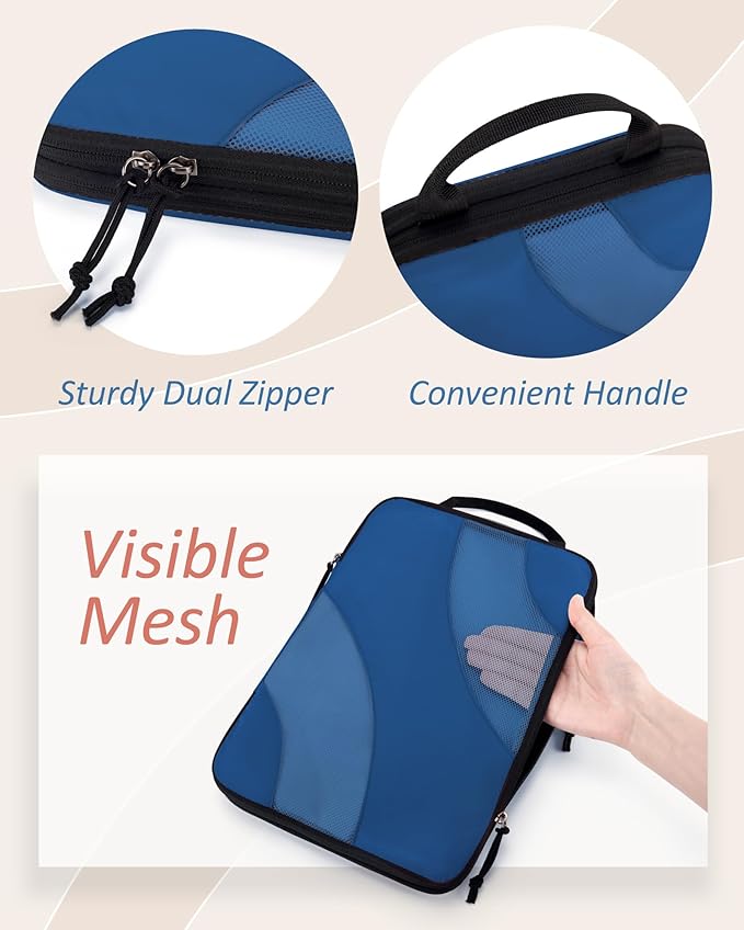 BAGSMART Compression Packing Cubes, 6 Set/4 Set/2 Set Travel Packing Cubes for Carry on Suitcases, Compression Suitcase Organizers Bag Set & Travel Cubes for Luggage, Lightweight Packing Organizers