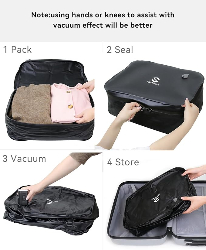 41L Travel Vacuum Bags with Pump, 180° Open,Compression Bags for Travel Luggage, Reusable IP67 Waterproof Vacuum Seal Packing Cubes for Carry On Suitcase and Backpack (2PC + Pump)