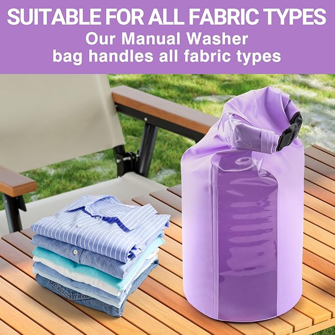 Travel Washing Machine & Retractable Clothesline - Hand Washing Machine & Portable Clothes Washer - Durable Travel Laundry Wash Bag & Camping Washing Machine - Portable Manual Clothes Washer