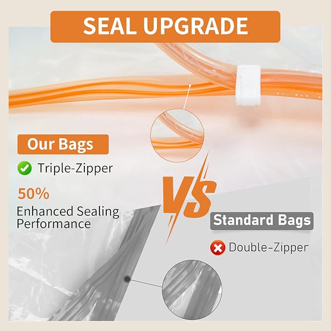 10 Pack Vacuum Storage Bags with Wireless Rechargeable Pump, Compression Packing Bags for Travel and Luggage, Space Saver Vacuum Seal Bags for Clothes & Suitcase and Carry-On Sizes