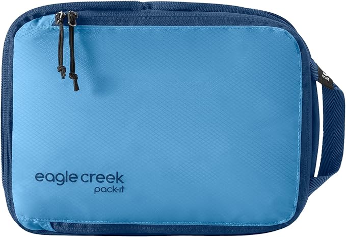Eagle Creek Pack-It Isolate Compression Cube - Lightweight Compression Cube for Optimizing Luggage Space - Easy-Grab Zipper - Convenient Top Handle - Recycled Materials - Small - Blue Dawn