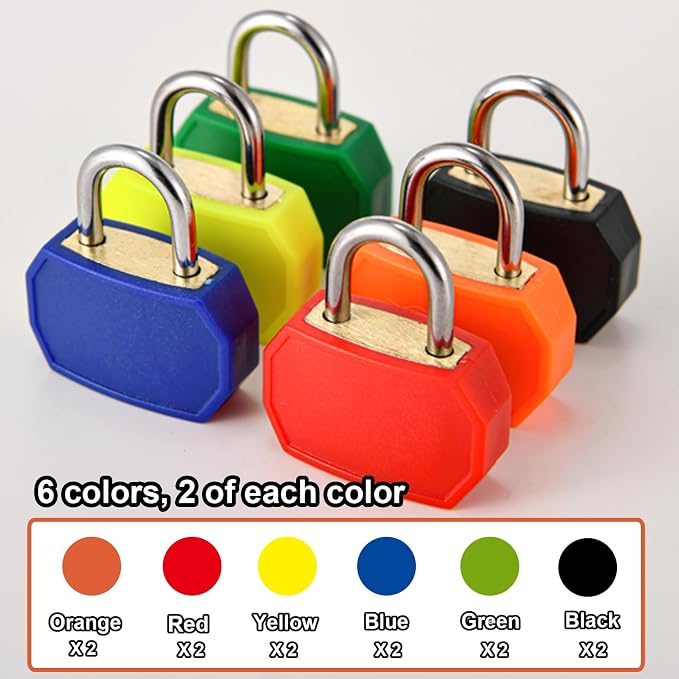 smilixin 12 PCS Suitcase Locks with Keys,Small Locks with Keys,6 Colors - Image 4