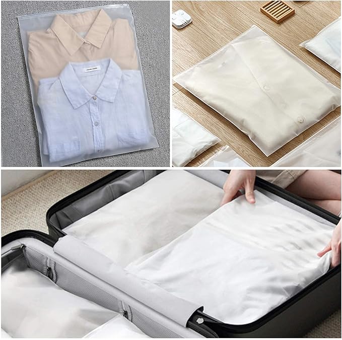 Plastic Storage Bags with Zipper, 25pcs 3 mil Thick 14x16 Picture Frame Mailing Poly Bags for Shipping Clothes, T Shirt, Large Ziplock for Storage with Vent Holes