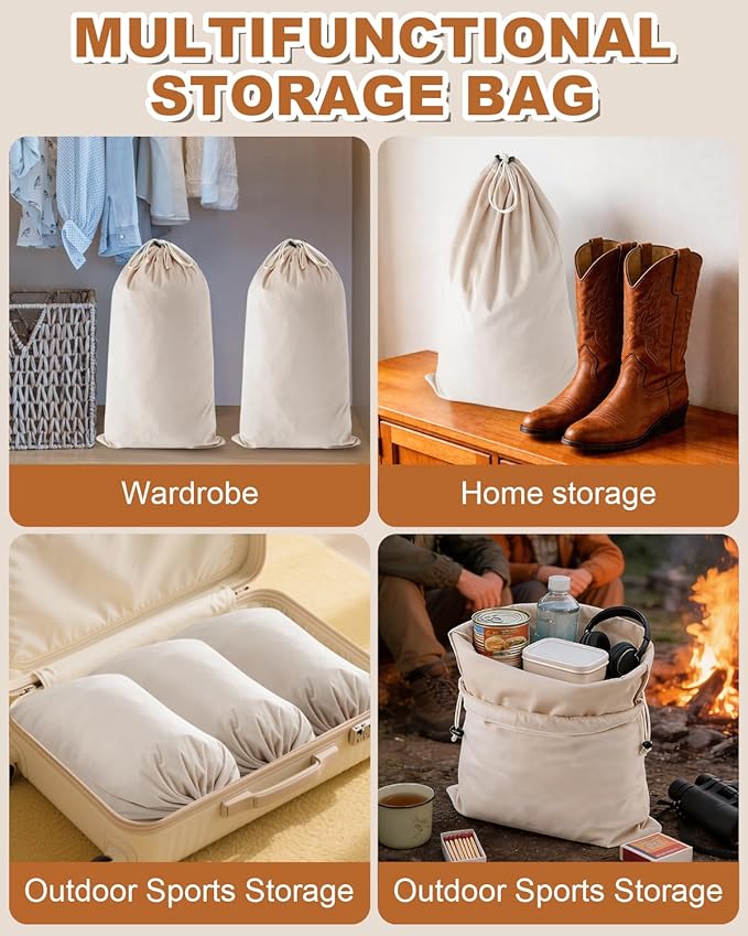 4 Pcs Shoe Bags for Travel, 21.2"x13.3" Large Boot Bags for Cowboy Boots, Washable Velvet Dust Bag with Drawstring for Dress Shoes, Handbags and Clothing, Suitable for Travel and Home Storage