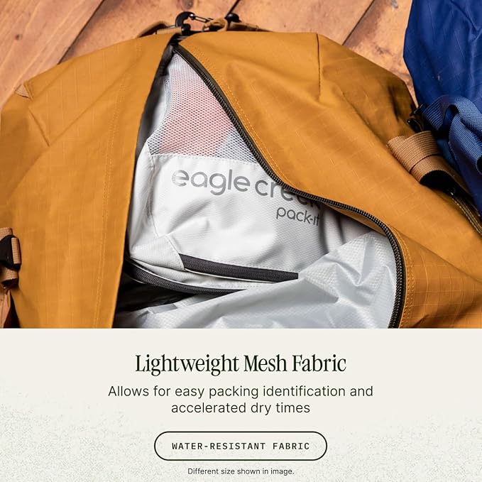 Eagle Creek Pack-It Reveal Cube - Lightweight Packing Cubes for Optimizing Luggage Space - Easy to Carry - Mesh Fabric - Water-Resistant - Easy Grab Zipper - Medium - Storm Grey
