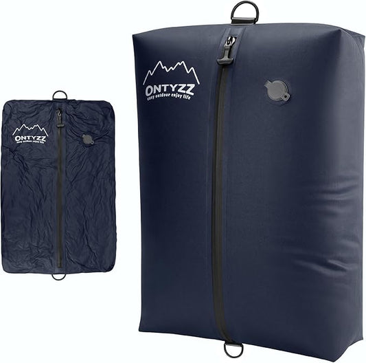 ONTYZZ Vacuum Bags for Travel, IPX8 Waterproof Space Saver Vacpack, GRS Certified Recycled Compression Bag (1PC, Drak Blue, NO Air Pump)