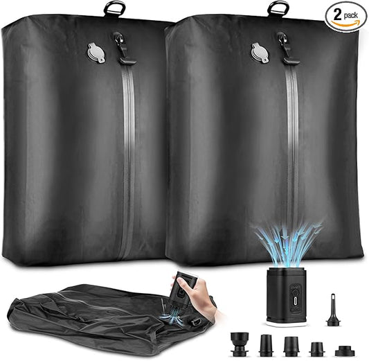 Vacuum Bags for Travel Luggage with Wireless Pump,29L Large Capacity,IP67 Waterproof,Reusable Vacuum Compression Travel Bags for Hiking & Camping,Suitcase,Home Storage(2Pack+Pump)