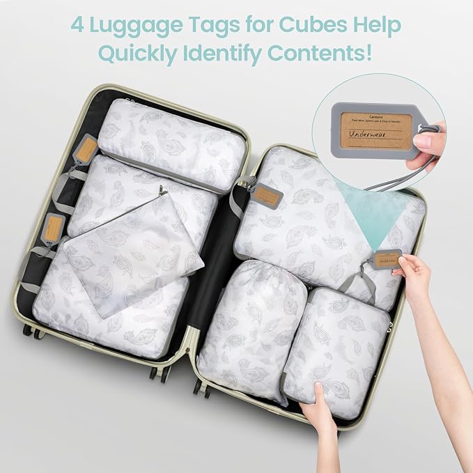 Cambond Compression Packing Cubes for Travel - Lightweight Expandable Travel Bags Luggage Organizers Travel Essentials Compression Cubes for Travel Space Saver for Carry on Suitcases Organizer