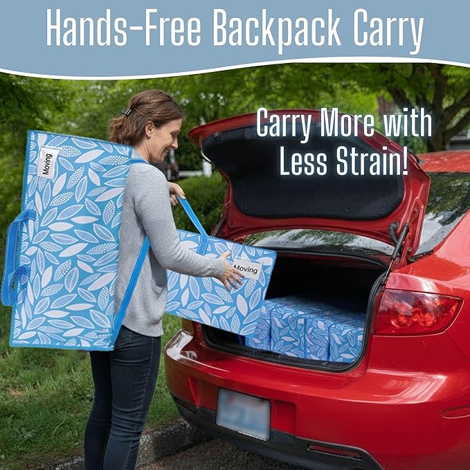 VENO 6 Pack Heavy Duty Moving Bags with Backpack Straps, Zippers & Handles, Extra Large Packing Bags for College Dorm Essentials, Moving Supplies Alternative to Cardboard Moving Boxes