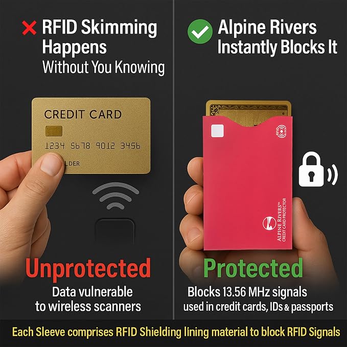 Alpine Rivers RFID Blocking Sleeves, Credit Card Protector, Passport Sleeve - Image 5