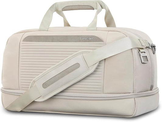 Samsonite Paralux Weekender Duffel Bag, Travel Carry-On Bag with Wide Opening, Drop-Bottom Shoe & Laundry Compartment, AirTag Holder, StackIt Strap - Business & Leisure Travel Bag