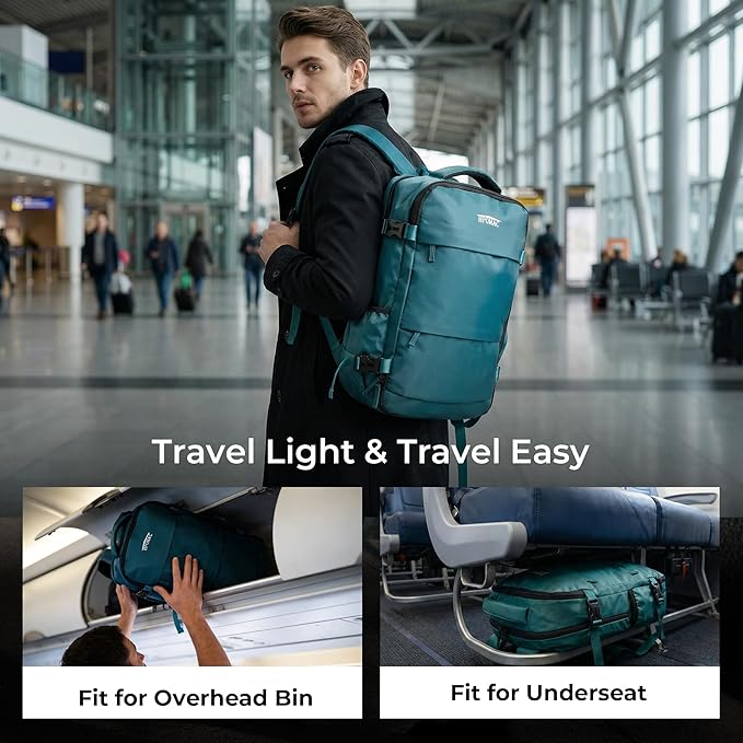 Vacuum Compression Backpack, Carry on Sealed Travel Backpack with Vacuum System and Pump, Mothers Day, Birthday Gifts for Traveler Expands to 40L Packing Capacity, Fits 17” Laptop &2–5 Days of Clothes