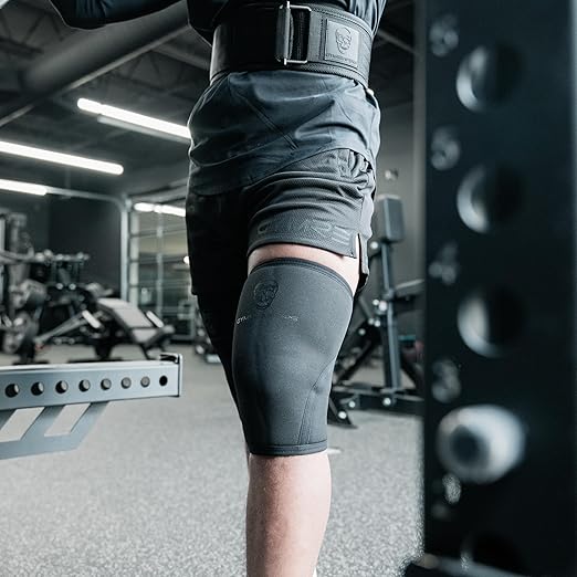 Gymreapers Knee Sleeves (1 Pair) with Gym Bag - IPF Approved - Support Compression Brace for Squats, Fitness, Weightlifting, Cross Training, Powerlifting - 7MM Neoprene Sleeves - For Men & Women (Black/Black, X-Large)