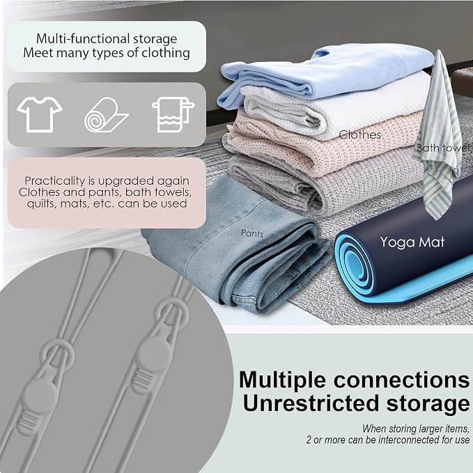 Silicone Cable Ties, Cord Organizer Cable Management,2Sizes-Grey - Image 5