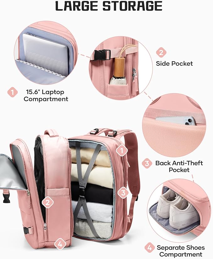 wepadre Vacuum Backpack Travel with Pump Travel Backpack with Vacuum System Expandable Vacpack Compression Backpacks for Travel Easy Vac Pack Carry on Luggage