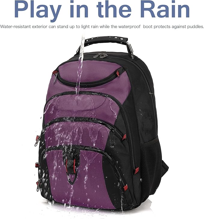 Boavan Laptop Backpack for men, 15.6 inch Laptop Bag with USB Port, Waterproof Travel Work Backpack Purse, Anti-Theft Teacher Nurse Doctor Casual Bookbags Office Business backpack，Purple Black