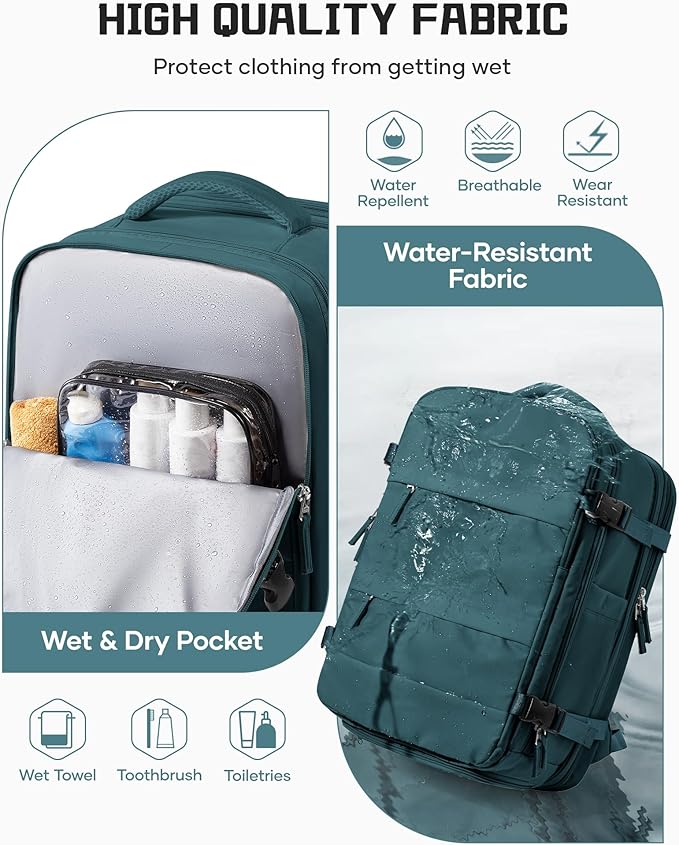 wepadre Vacuum Travel Backpack with Pump Travel Backpack with Vacuum System Expandable Vacpack Compression Backpacks for Travel Easy Vac Pack Carry on Luggage