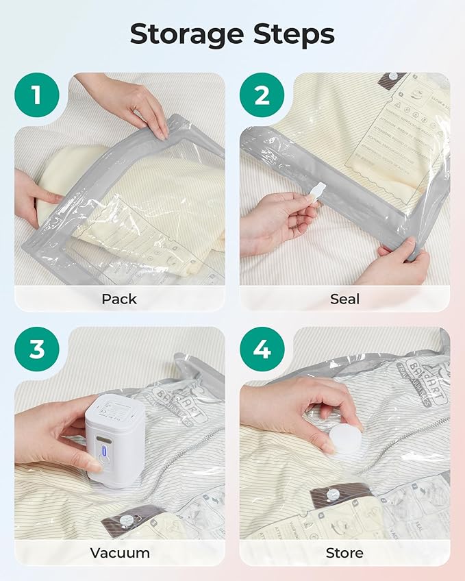 BAGSMART Vacuum Seal Storage Bags for Clothing Travel, 21 Pack Travel Essentials Bundle includes Laundry Bag & Waterproof Shoe Bag & TSA Approved Toiletry Bag, Hand Pump Included