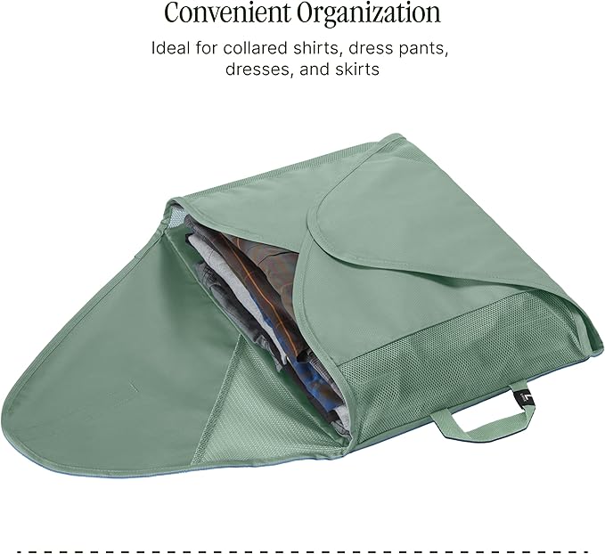 Eagle Creek Pack-It Reveal Garment Folder - Compression Wings - Maximize Luggage Space - Convenient Top Handle - Quick Drying Material - Large - Willow Green