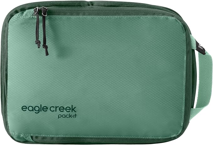 Eagle Creek Pack-It Isolate Compression Cube - Compression Packing Cubes for Optimizing Luggage Space - Convenient Top Handle - Self Repairing Zippers - Small - Willow Green