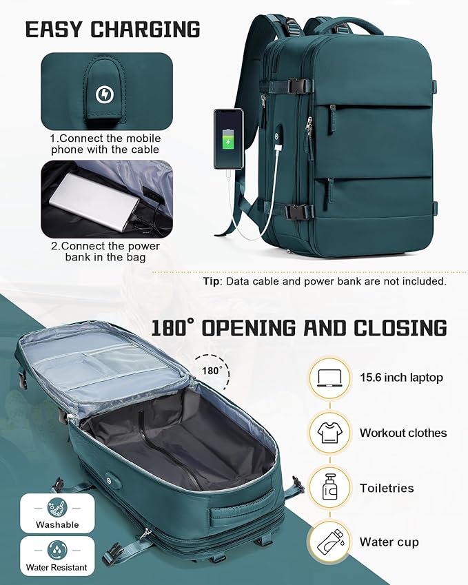 wepadre Vacuum Travel Backpack with Pump Travel Backpack with Vacuum System Expandable Vacpack Compression Backpacks for Travel Easy Vac Pack Carry on Luggage