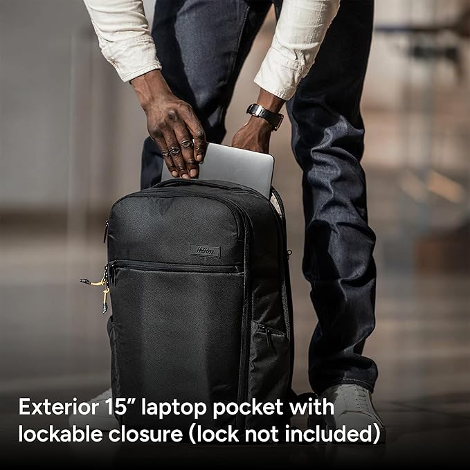 Halfday Roamer All-in-One Travel Backpack: 15” Laptop Compartment, Built-In Shoe/Laundry Pouch (Magnetic Sternum Strap, Padded Shoulder Support), Weekend & Business Trip Carry-on Bag, Marine