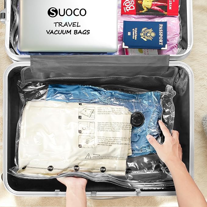 Travel Vacuum Bags for Clothing with Rechargeable Electric Pump, Compression Packing Cubes Organizer Storage for Luggage Suitcase, Space Saver Seal Bags for Vacation Cruise, 18 Combo
