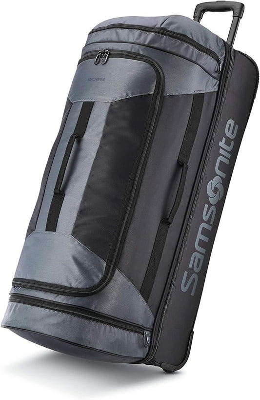 Samsonite Andante 2 Wheeled Duffel Bag – 32-Inch Durable Rolling Luggage with Inline Skate Wheels, Push-Button Handle & Spacious Compartments – Travel-Friendly and Lightweight - Riverrock/Black