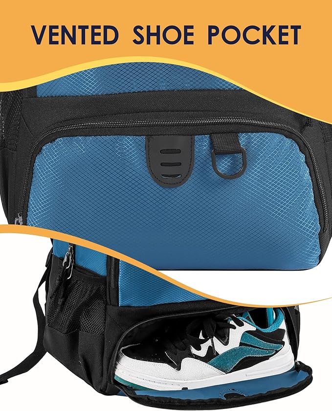 Basketball Bag Backpack for Men Women with Ball & Shoes Compartment 30L Capacity Lightweight Breathable Boys Girls Soccer Ball Bag Backpack Fit Volleyball Football Sports Travel School Gym