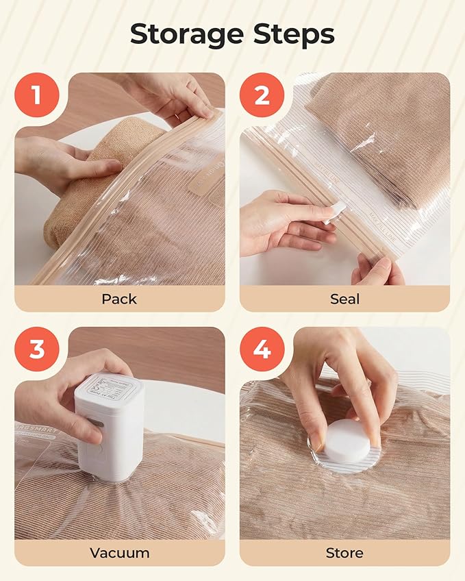 BAGSMART Vacuum Seal Storage Bags for Clothing Travel, 18 Pack Travel Essentials Bundle includes Laundry Bag & Waterproof Shoe Bag & TSA Approved Toiletry Bag, Hand Pump Included
