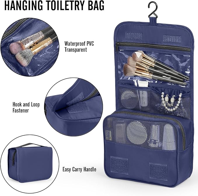 Veken 8 Set Packing Cubes for Travel Essentials, Suitcase Organizer Bags in 4 Sizes, Carry-On Luggage Accessories with Large Laundry & Hanging Toiletry Bag, Must-Have for Airplane, Road Trip & Camping