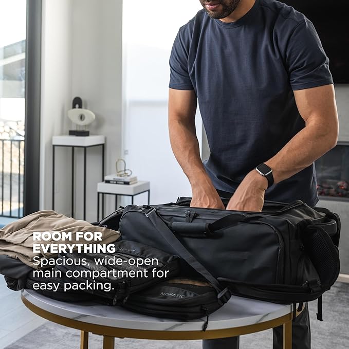 NOMATIC 40L Travel Bag- Convertible Duffel/Backpack, Carry-on Size, Everyday Use Laptop Bag, TSA Compliant