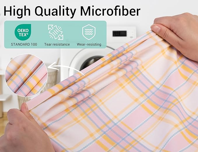 ZPECC Bulk Travel Laundry Bag,Extra Large Heavy Duty Laundry Bags 24 Pack,Washable Dirty Clothes Organizer XL for College Dorm Hotel Camping and Home Storage 30x40(Pink Checkered)