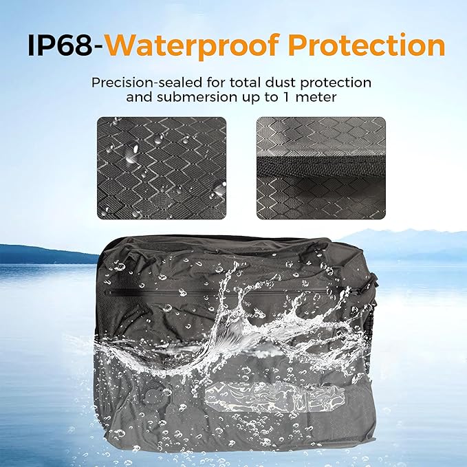 ZPO Travel Vacuum Bags with Pump, IP68 Waterproof Reusable Vacuum Compression Travel Bag with Transparent Window, Reusable Airless Vacuum Kit for Clothes, Backpacks & Suitcases (2 PC+PUMP)