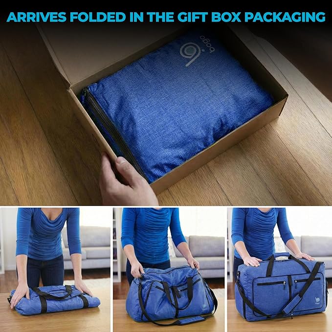 Bago Extra Large Duffle Bag for Travel Women & Men. Durable, Lightweight, Foldable Travel Duffel Bags For Traveling Women. 140L Duffle Bags Use As a Weekender Bag with Shoe Compartment, Checked Duffel