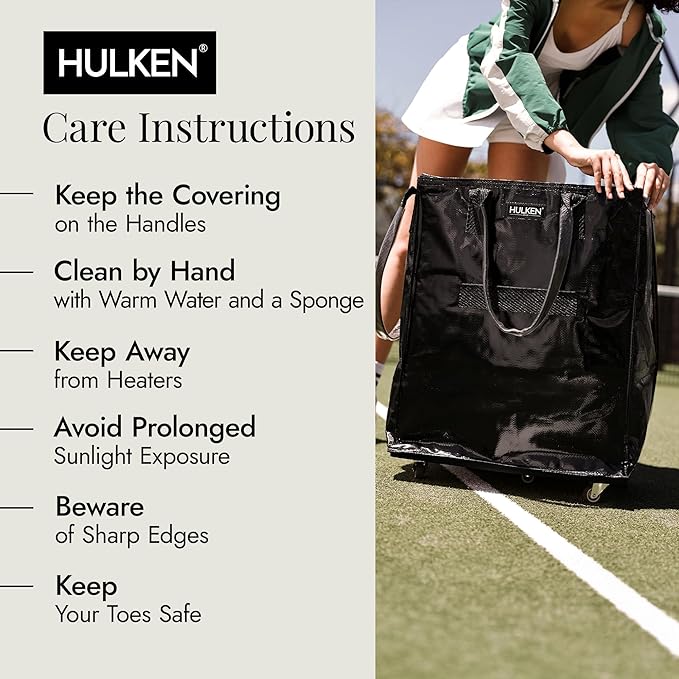 HULKEN - Large, Black - Reusable Grocery Bag On Wheels, Shopping Trolley, Rolling Tote, Zipper Closure, Lightweight, Carries Up to 66 lb & Fits 5 Grocery Bags, Folds Flat, Unbreakable Handles