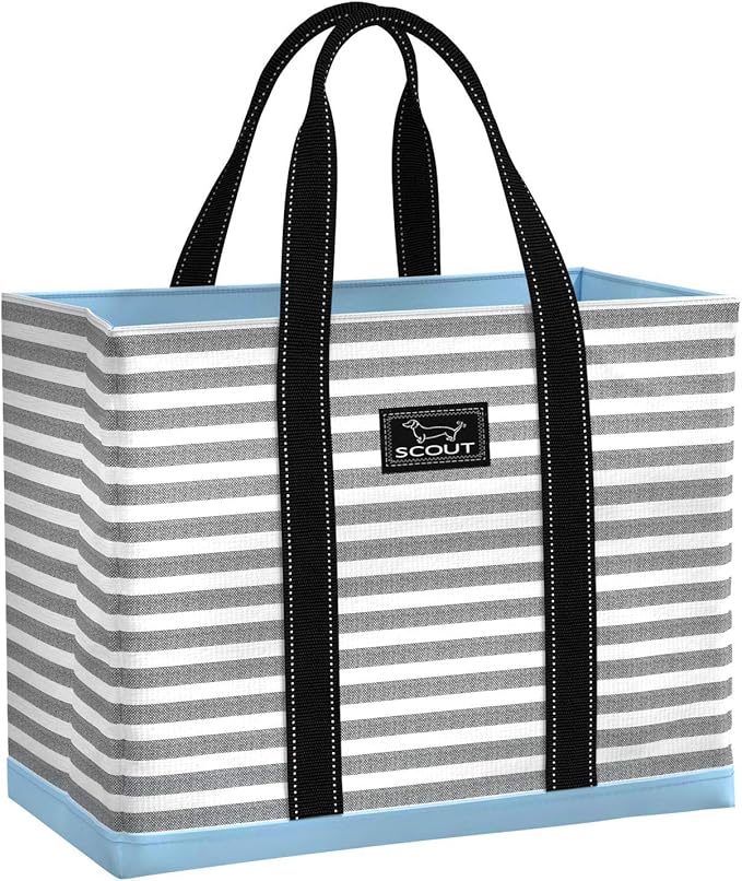 SCOUT Original Deano Tote - Durable Lightweight Open Top Beach, Pool & Lake Bag, Inside Zip Pocket, Folds Flat