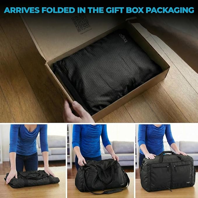 Bago Large Duffle Bag for Travel Women & Men. Durable Lightweight Foldable Travel Duffel Bags For Traveling Women. 80L Duffle Bags For Overnight Bag With Shoe Compartment Collapsible Weekender duffel