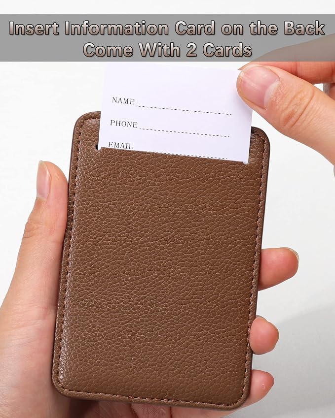 Teskyer Leather Luggage Tags for Suitcases, 3 Pack, Lichee Coffee - Image 5
