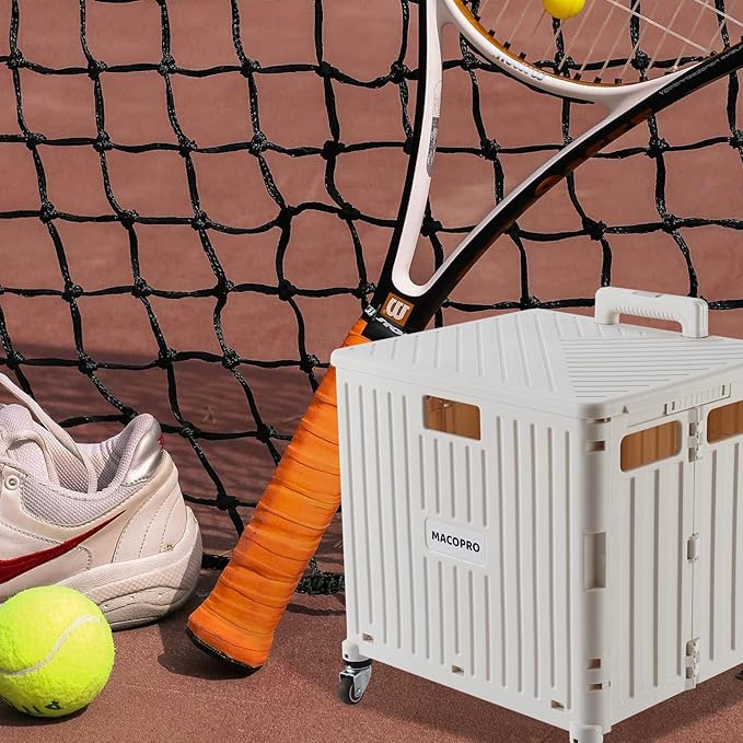 Foldable Utility Cart Folding Portable Rolling Crate Handcart with Durable Heavy Duty Plastic Telescoping Handle Collapsible 4 Rotate Wheels for Travel,Shopping, Luggage, Office, Teacher(White)