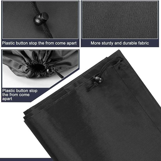 Nuogo 20 Pcs Laundry Bag Washable Travel Laundry Bags with Drawstring Lock Closure Large Heavy Duty for Camping Tent Blankets Dirty Clothes Yarn Fabric Storage, 38 x 24 Inches(Black Color)