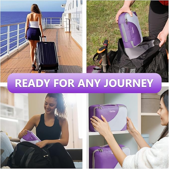 8 Set Packing Cubes for Travel, Gifts for Women Mom,Anti-Tearing Suitcase Organizer,OlarHike Vacation Essentials & Accessories for Cruise Ship